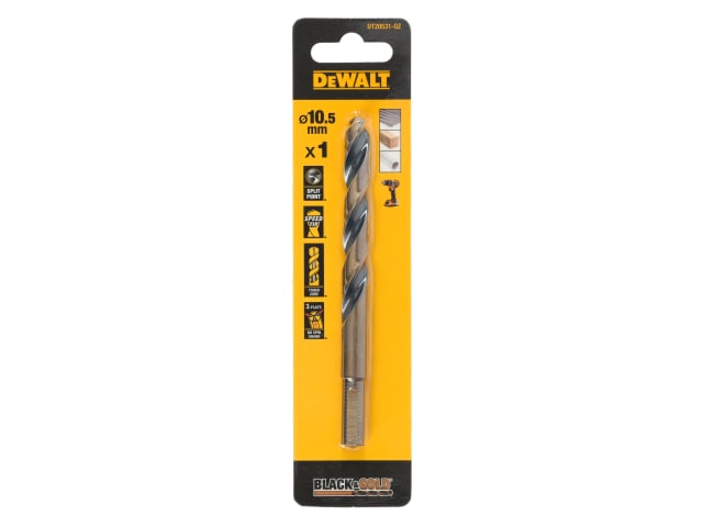 DEWDT20531QZ BLACK&GOLD HSS Drill Bit 10.5mm