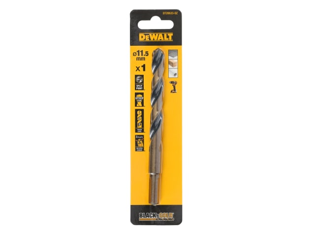 DEWDT20533QZ BLACK&GOLD HSS Drill Bit 11.5mm