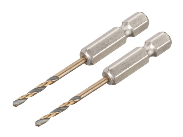 DEWDT20601QZ BLACK&GOLD Hex HSS-G Drill Bits (2) 2.5mm