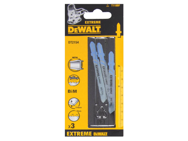 DEWDT2154QZ DT2154 EXTREME Metal Cutting Jigsaw Blades Pack of 3