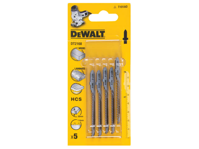 DEWDT2168QZ HCS Wood Jigsaw Blades Pack of 5 T101AO