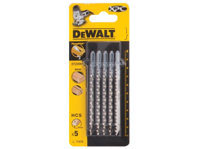 DEWDT2209QZ XPC HCS Wood Jigsaw Blades Pack of 5 T101D