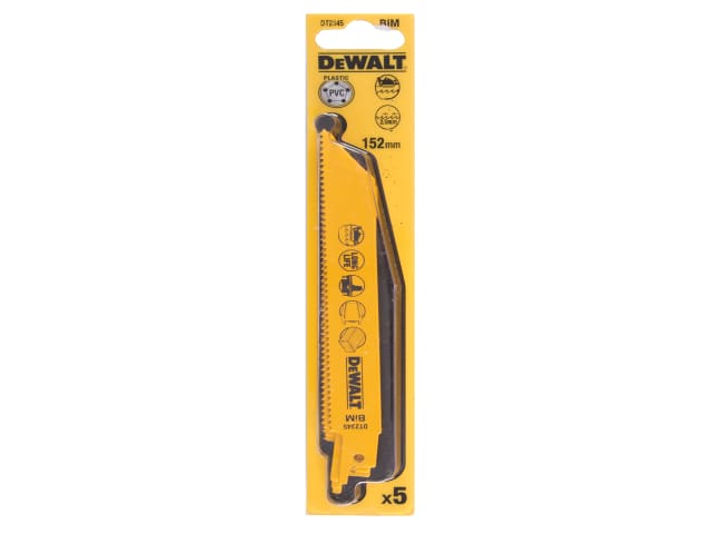 DEWDT2345QZ Bi-Metal General Purpose Reciprocating Blade 152mm x 10 TPI (Pack 5)