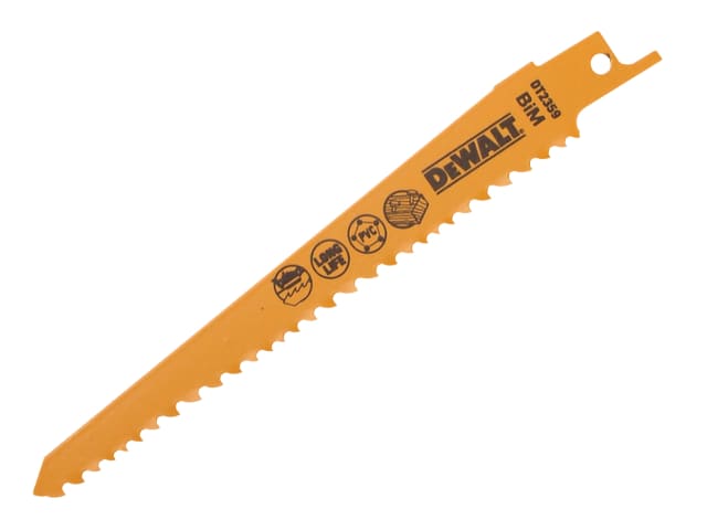 DEWDT2359QZ Bi-Metal Reciprocating Blade for Wood with Nails 152mm (Pack 5)