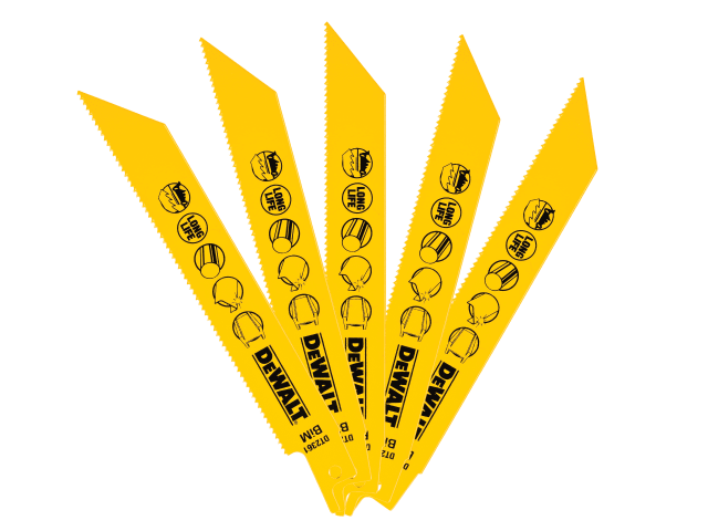 DEWDT2361QZ Bi-Metal Reciprocating Blade for Metal 152mm x 14 TPI (Pack 5)