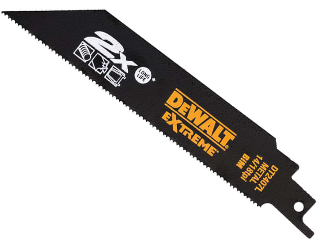DEWDT2407LQZ 2X Life Metal Reciprocating Blade 152mm x 14/18 TPI Pack of 5