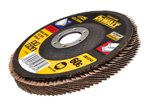 DEWDT30612QZ DT30612 Extreme Metal Flap Disc 125 x 22.2mm x 60G