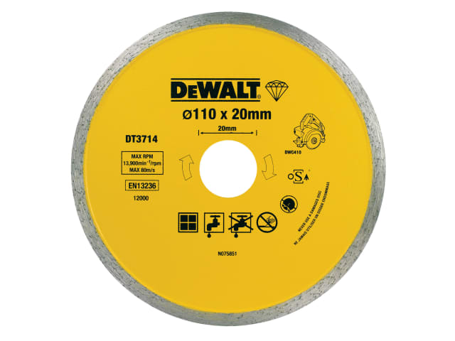 DEWDT3714QZ DT3714 Diamond Tile Blade 110 x 20mm