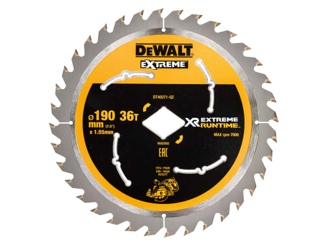DEWDT40271QZ Extreme Runtime FlexVolt Circular Saw Blade 190mm x Diamond x 36T