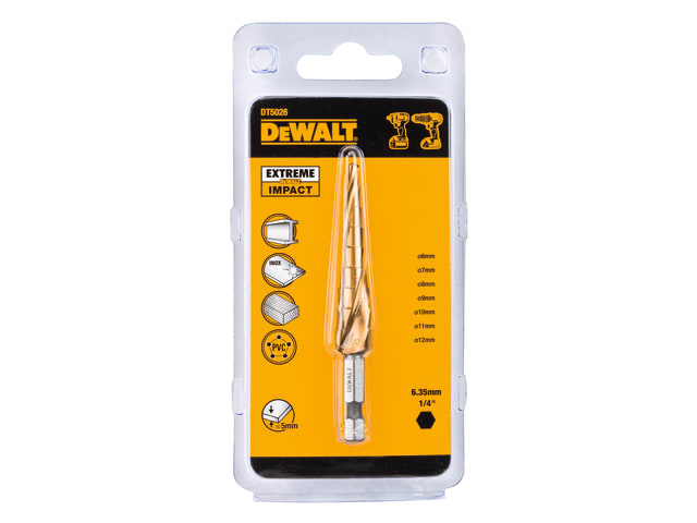 DEWDT5026QZ Extreme Step Drill Bit 6-12mm