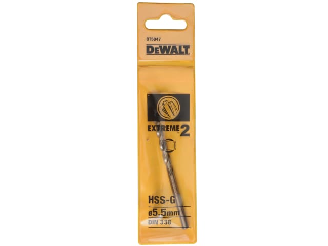 DEWDT5047QZ Extreme 2 Metal Drill Bit 5.5mm OL:93mm WL:57mm