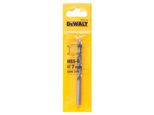 DEWDT5218QZ HSS-G Jobber Drill Bit 7.0mm OL:109mm WL:69mm