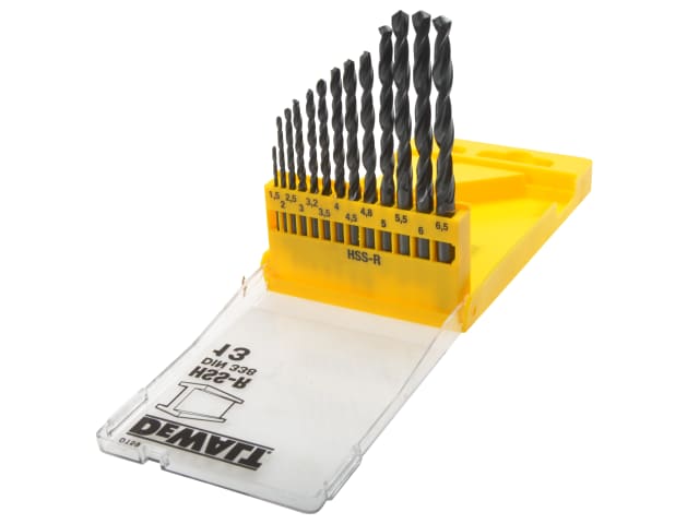DEWDT5912QZ DT5912 HSS Jobber Drill Bit Set, 13 Piece