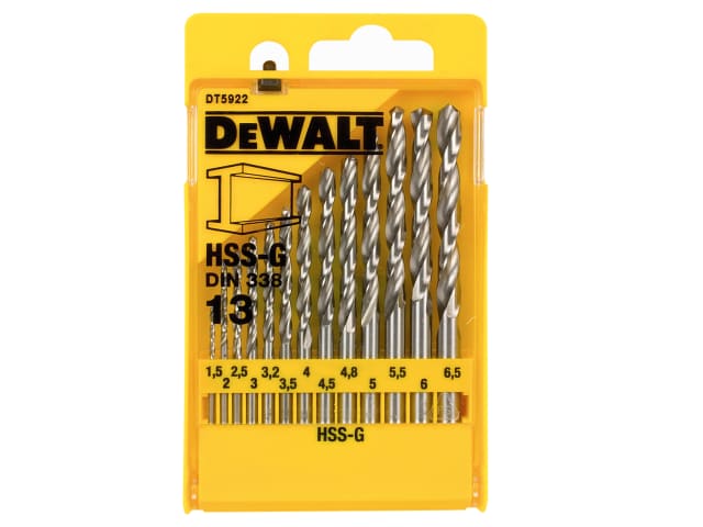 DEWDT5922QZ HSS-G Jobber Drill Bit Set, 13 Piece
