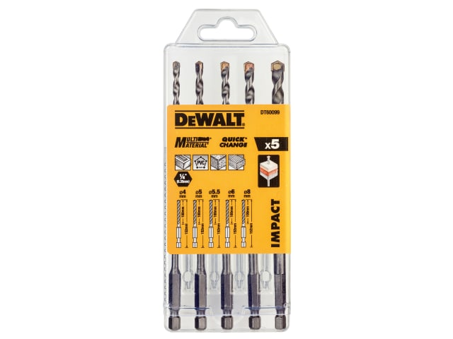 DEWDT60099QZ DT60099 Extreme Impact Masonry Drill Bit Set 5 Piece
