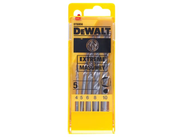 DEWDT6956QZ Extreme Masonry Drill Bit Set, 5 Piece