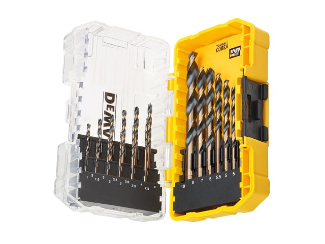 DEWDT70728QZ DT70728 BLACK&GOLD HSS Drill Set, 19 Piece
