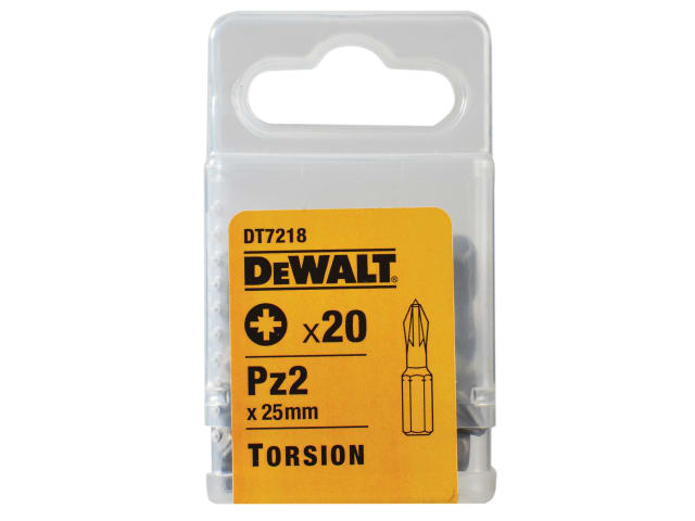 DEWDT7218QZ DT7218 Torsion Bits PZ2 x 25mm (Pack 20)