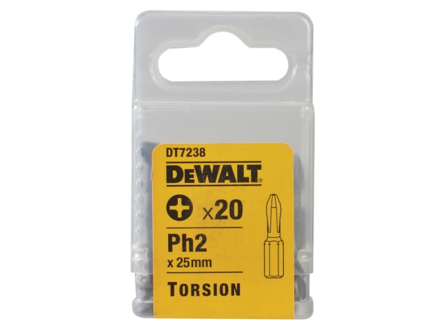 DEWDT7238QZ DT7238 Torsion Bits PH2 x 25mm (Pack 20)