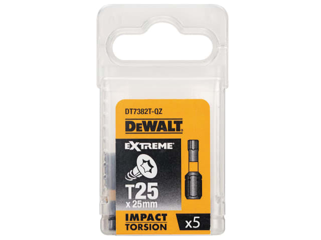DEWDT7382TQZ Impact Torsion Bits TX25 x 25mm (Pack 5)