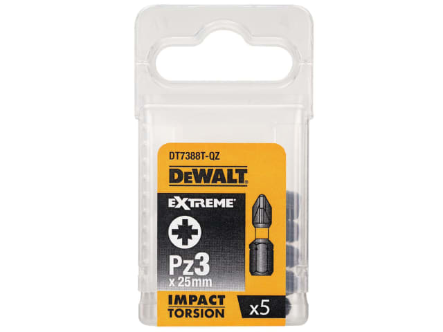 DEWDT7388TQZ Extreme Impact Torsion Bits PZ3 x 25mm (Pack 5)