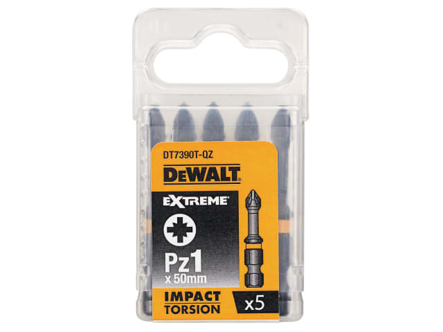 DEWDT7390TQZ Extreme Impact Torsion Bits PZ1 x 50mm (Pack 5)