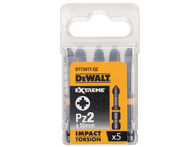 DEWDT7391TQZ Extreme Impact Torsion Bits PZ2 x 50mm (Pack 5)