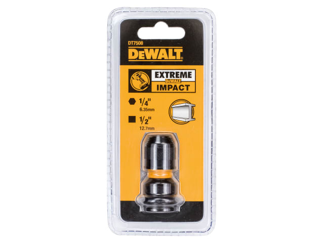 DEWDT7508QZ DT7508 1/2in Drive to 1/4in Hex Impact Adaptor