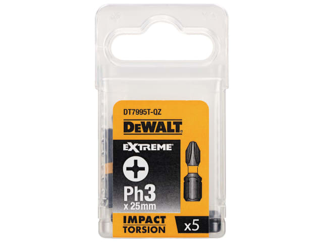 DEWDT7995TQZ Impact Torsion Bits PH3 x 25mm (Pack 5)