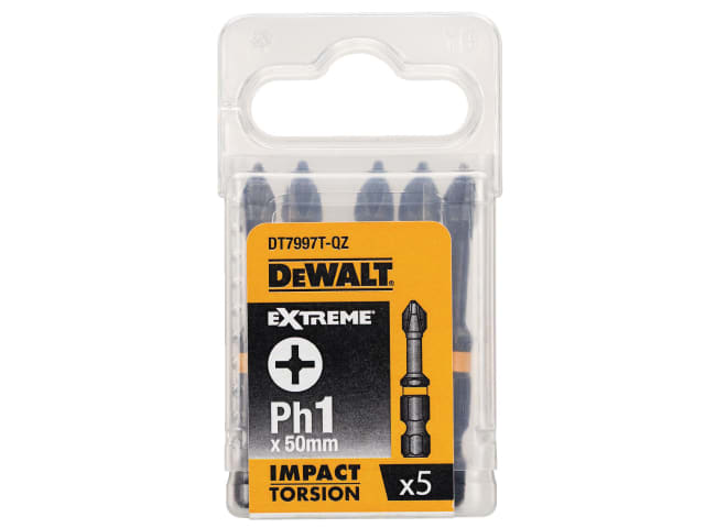 DEWDT7997TQZ Impact Torsion Bits PH1 x 50mm (Pack 5)
