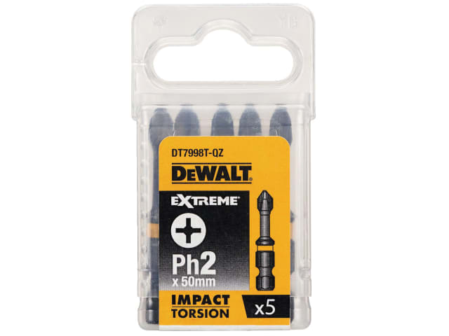 DEWDT7998TQZ Impact Torsion Bits PH2 x 57mm (Pack 5)