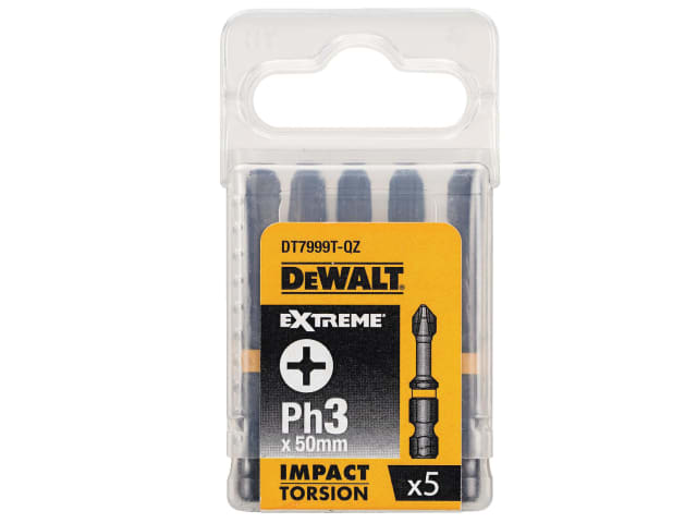 DEWDT7999TQZ Impact Torsion Bits PH3 50mm (Pack 5)
