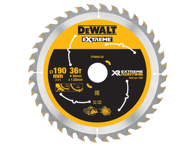 DEWDT99563QZ XR FlexVolt Circular Saw Blade 190 x 30mm x 36T