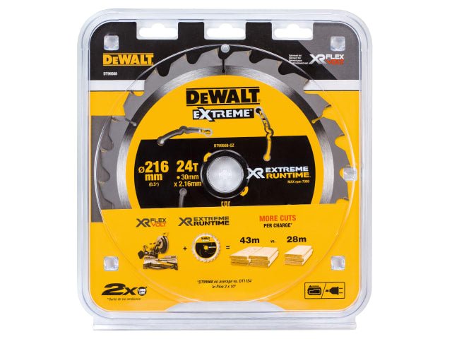 DEWDT99568QZ XR FlexVolt Circular Saw Blade 216 x 30mm x 24T