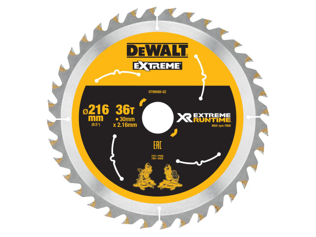 DEWDT99569QZ XR FlexVolt Circular Saw Blade 216 x 30mm x 36T
