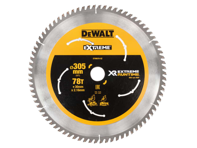 DEWDT99576QZ XR FlexVolt Mitre Saw Blade 305 x 30mm x 78T
