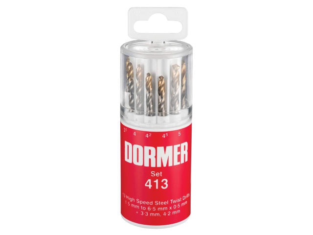 DORA094413 A094 No.413 HSS TiN Coated Drill Set of 13 1.5- 6.50mm x 0.5mm