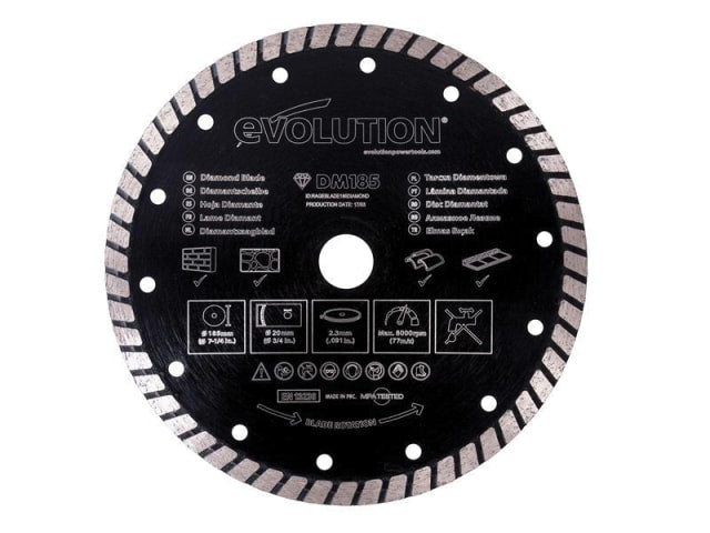 EVL185DIAM Diamond Blade, Segmented Rim 185 x 20mm