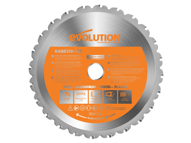 EVL210MULTI Multi-Material Mitre Saw Blade 210 x 25.4mm x 24T