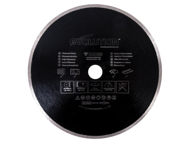 EVL255DIAM RAGE® Diamond Blade, Continuous Rim 255 x 25.4mm