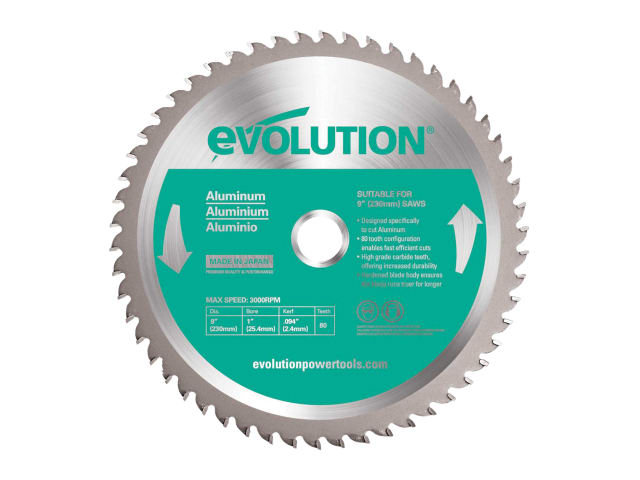 EVLA2302580 Aluminium Cutting Mitre Saw Blade 230 x 25.4mm x 80T