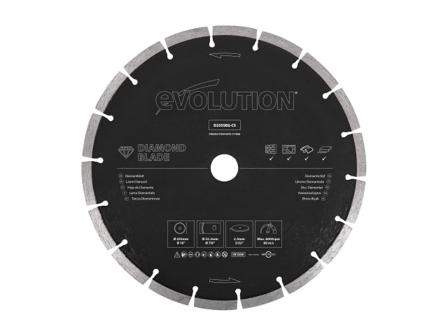 EVLD255SEGC General Purpose Diamond Blade 255 x 22.2mm