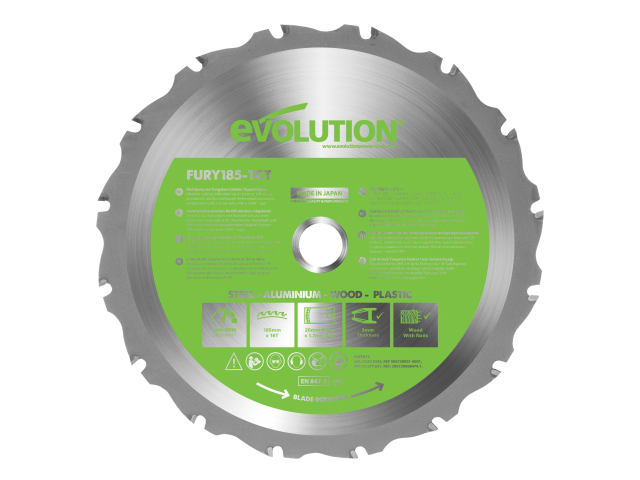 EVLF185MULTI FURY® Multi-Purpose TCT Circular Saw Blade 185 x 20mm x 16T