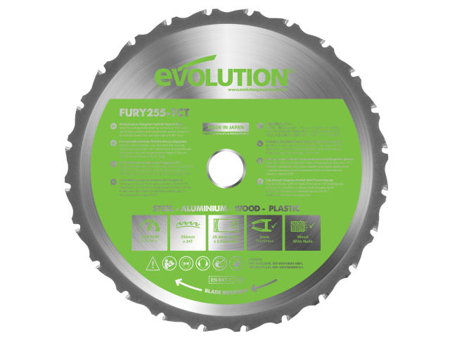 EVLF255MULTI FURY® Multi-Purpose TCT Circular Saw Blade 255 x 25.4mm x 24T
