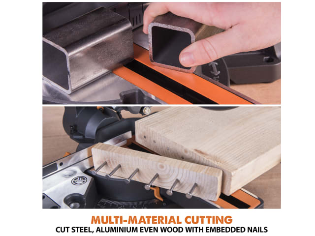 EVLR210SMSL R210SMS+ Pro Multi-Material Sliding Mitre Saw 210mm 1500W 110V