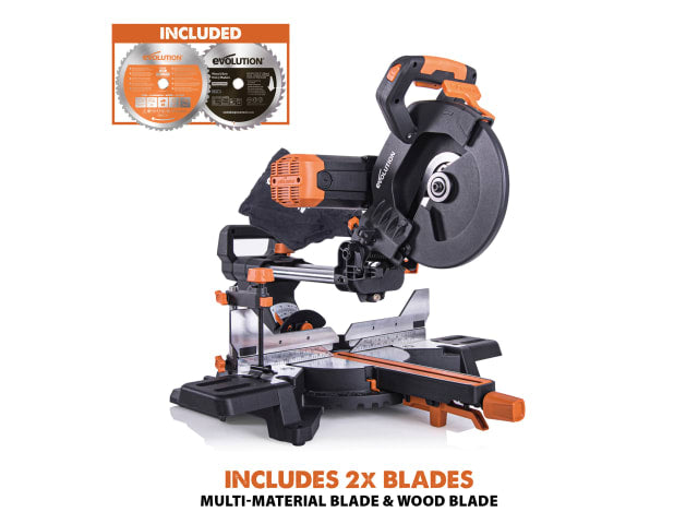 EVLR255SMDBL R255SMS-DB+ Multi-Material Sliding Mitre Saw 255mm 1600W 110V