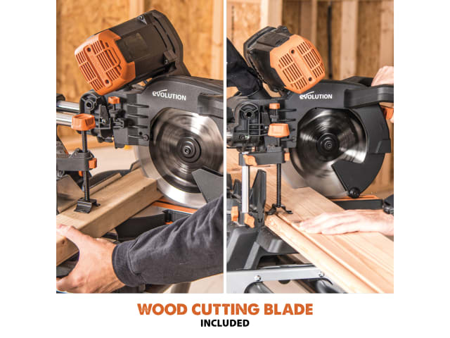 EVLR255SMDBL R255SMS-DB+ Multi-Material Sliding Mitre Saw 255mm 1600W 110V
