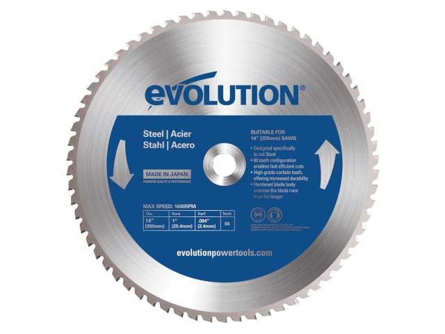 EVLRP3552466 Mild Steel Cutting Chop Saw Blade 355 x 25.4mm x 66T