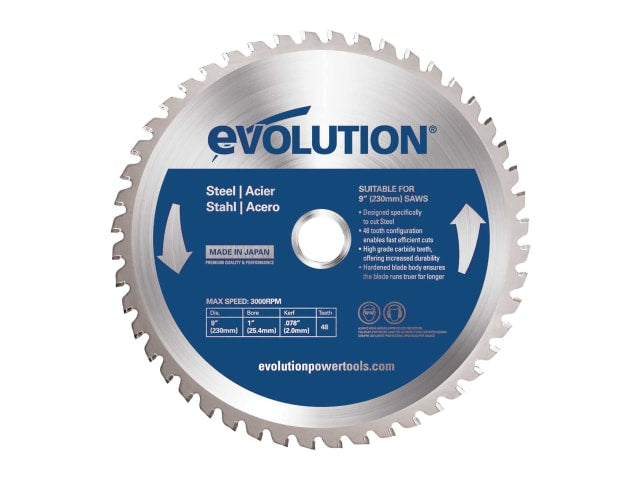 EVLS2302548 Mild Steel Cutting Circular Saw Blade 230 x 25.4mm x 48T