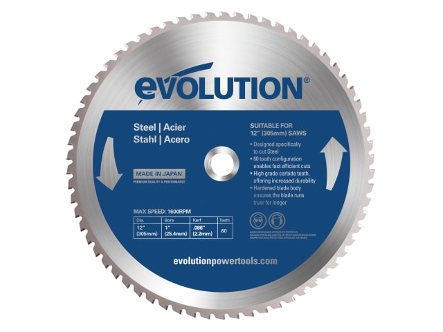 EVLS305STEEL Mild Steel Cutting Chop Saw Blade 305 x 25.4mm x 60T